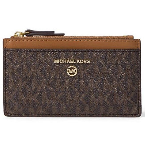 Michael Kors Jet Set Charm Brown/Acorn Small Slim Card Case - Picture 1 of 4